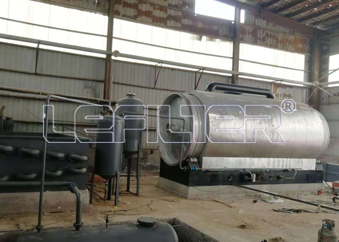 Operation flow for Waste tire pyrolysis plat