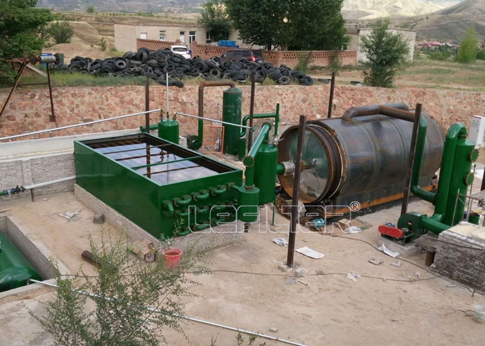 waste tire pyrolysis equipment installed in Ningxia