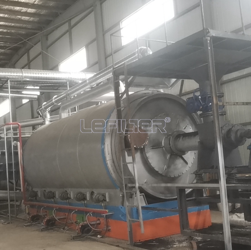 Semi-continous pyrolysis plant for rubber powder worked in G